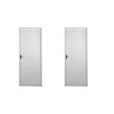 Imagem de Kit com 2 Portas de Aço Laminada 215x75cm Minas Sul Mgm Branco