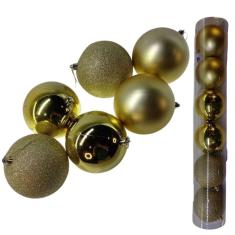 Imagem de Enfeite De Natal Bola Grande 10Cm 06 Unidade Cor:Dourado