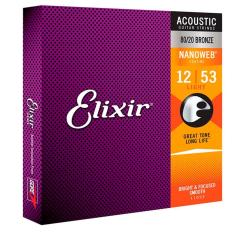 Imagem de Encordoamento Violão Elixir 11052 .012 Aço Light Nanoweb