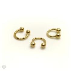 Imagem de Ouro 18k Piercing Argola Ferradura Cartilagem Tragus Orelha F02K067