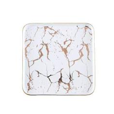 Imagem de JLXZHOME Prato quadrado de jantar de cerâmica de porcelana, prato de lanche para bolo, prato de sobremesa,  fosco, 25,4 cm