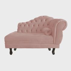 Imagem de Recamier Larissa Lado Esquerdo 1,20 cm Veludo Rosa - Montanaris Decor