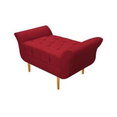 Imagem de Recamier Estofado Ari 100 cm Solteiro Suede Vermelho - Amarena Móveis