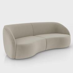 Imagem de Sofá 3 Lugares 240cm Orgânico Zion M22 Veludo Bege - Mpozenato