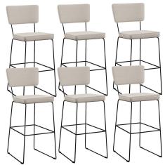 Imagem de Kit 06 Banquetas Alta Para Cozinha Allana L02 Cru