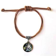 Imagem de DIYthinker Pulseira de couro com imagem natural de corais de peixe oceano, pulseira de couro marrom joia presente