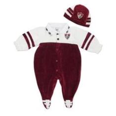 Imagem de Macacão Bebê Fluminense Plush Com Gorro Feminino Oficial