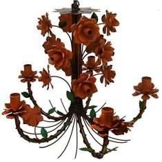 Imagem de Lustre de Ferro Preço de Fábrica Artesanal com Flores para Sala de Jantar