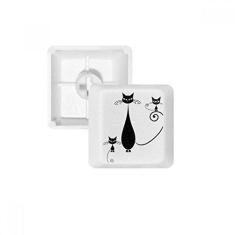 Imagem de Kit de atualização de teclado mecânico PBT para jogos Black Cat Family Halloween Animal Outline