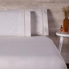 Imagem de Jogo De Cama Queen Lençol Com Elástico 200 Fios Ponto Palito Palha 03