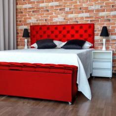 Imagem de Kit Cabeceira E Recamier Luna Capitonê Baú King Cama Box Vermelho Rbl