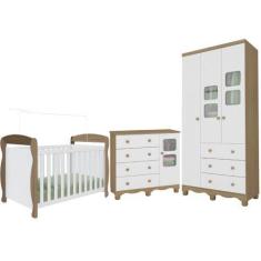 Imagem de Quarto Bebê Completo Berço Americano Marquesa 3 Em 1 Guarda Roupa 3 Po
