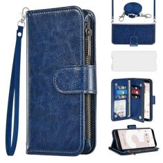 Imagem de Asuwish Capa de celular para carteira Google Pixel 3 com protetor de tela, alça transversal, fecho de correr, porta-cartões, vidro temperado, compartimento para fólio de crédito, suporte para Pixel3