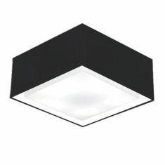 Imagem de Plafon Quadrado Md-3040 Cúpula Em Tecido Dupla 30/70X70cm Preto - Bivolt