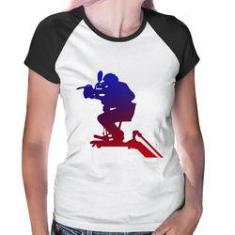 Imagem de Baby Look Raglan Cinegrafista - Foca Na Moda