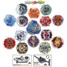 Imagem de Kit 8 Beyblade Burst + 8 Lançador + 3 Grip Tornado Extreme Gyro