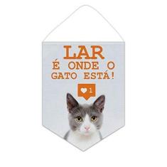 Imagem de Bandeirola  Flâmula - Lar é onde o Gato Está