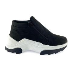 Imagem de Tênis Bomber Nobuck Preto Detalhe Ziper Frontal - ULLY-Feminino