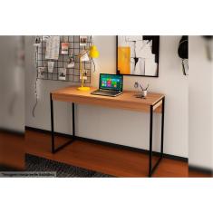 Imagem de Mesa Escrivaninha Juvenil Industrial Me4160 Amendoa Preto Tecno Mobili