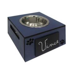 Imagem de Comedouro Hello Pet Lousa Azul Para Cães E Gatos - Tamanho M