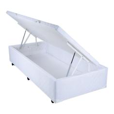 Imagem de Cama Box Baú Solteiro Mega Tecido Branco - 088x188