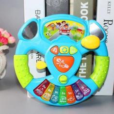 Imagem de Volante Musical Infantil Bebê Motorista Atividades Som E Luz Com Buzin