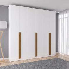 Imagem de Guarda Roupa Casal 231x230cm 6 Portas 3 Gavetas Haia Edez Branco Artico