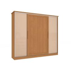 Imagem de Guarda-Roupa Casal Hambers sem Pés Flex 4 PT 4 GV Canela e Macadâmia