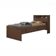 Imagem de Cama De Solteiro Com Baú E Gavetas Ravena 88 Cacau Conquista Cacau