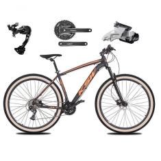 Imagem de Bicicleta Aro 29 Ksw Xlt Alívio E Altus 27v Freio Hidráulico Garfo Trava Pneu Faixa - Preto-laranja Tam.21
