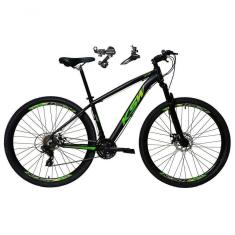 Imagem de Bicicleta Aro 29 Ksw Xlt Alumínio 24v Câmbios Shimano Garfo Suspensão - Preto/verde Tam.21