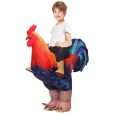 Imagem de Fantasia de frango inflável comin Ride-on Rooster Kids 4-10Y