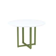 Imagem de Mesa de Reunião Redonda 100cm Mrr1100p25tub Branco/Verde Miró