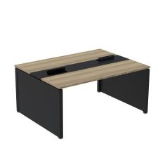 Imagem de Mesa de Plataforma Dupla para 2 Pessoas Corporativa 160x120/2p Noce Naturalle/Preto