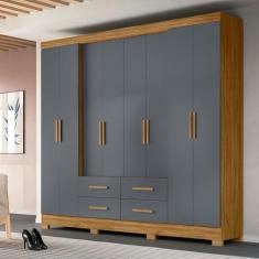 Imagem de Guarda Roupa 8 Portas Chicago Freijó Cinza
