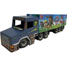 Imagem de Carrinho De Brinquedo Infantil Caminhão De Madeira Brinquedo 6 Eixos V