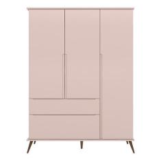 Imagem de Guarda Roupa Infantil Retrô Melinda 3 Portas E 2 Gavetas Rosê - Phoeni