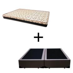 Imagem de Cama Box Casal 138 Bipartido Tecido Sintético Marrom Com Colchão Praia Bello Box - D28 Amarelo 57x138x188