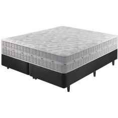 Imagem de Cama Box King Preto + Colchão Molas Ensacadas Alabama 193x203x61cm