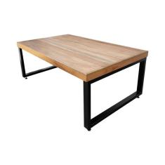 Imagem de Mesa Industrial Infantil Bernardo 120x70cm Madeira Maciça Ferragem Preta Preto