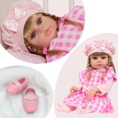 Imagem de Boneca Reborn Loira Recém Nascida Enxoval Barbie Corpo Vinil - Cegonha