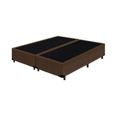 Imagem de Base Box Bipartido Casal Suede Marrom 38x138x188 Serra Negra