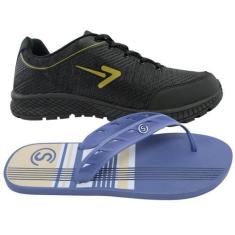 Imagem de Kit Chinelo E Tenis Esportivo Masculino Macio Confortavel Leve Antider