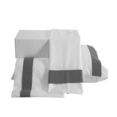 Imagem de Jogo de Cama Queen Marrocos Cinza Casaborda 4 peças