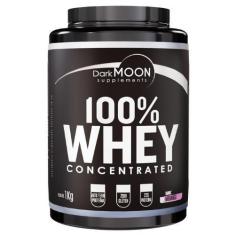 Imagem de 100% Whey Protein Sabor Morango Pote 1Kg - Darkmoon - Dark Moon Suplem
