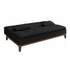 Imagem de Sofá-Cama Casal Premium Base e Pés de Madeira Couro Sintético 