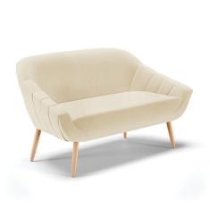 Imagem de Namoradeira 02 Lugares Linho Bege A19 Pés Palito Natural