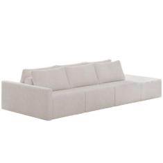 Imagem de Sofá Ilha Modular Para Sala 342cm Com Puff Dublin K01 Bouclê Creme - L