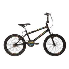 Imagem de Bicleta Bike Cross Aro 20 Masculino Preto Fosco Vellares Freio V-brake Aço Com Descanso