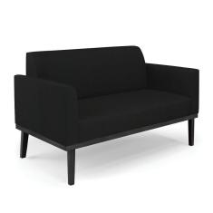 Imagem de Sofá Namoradeira Base De Madeira Fixa Preto Marisa Linho D03 - D`Rossi A79 Preto